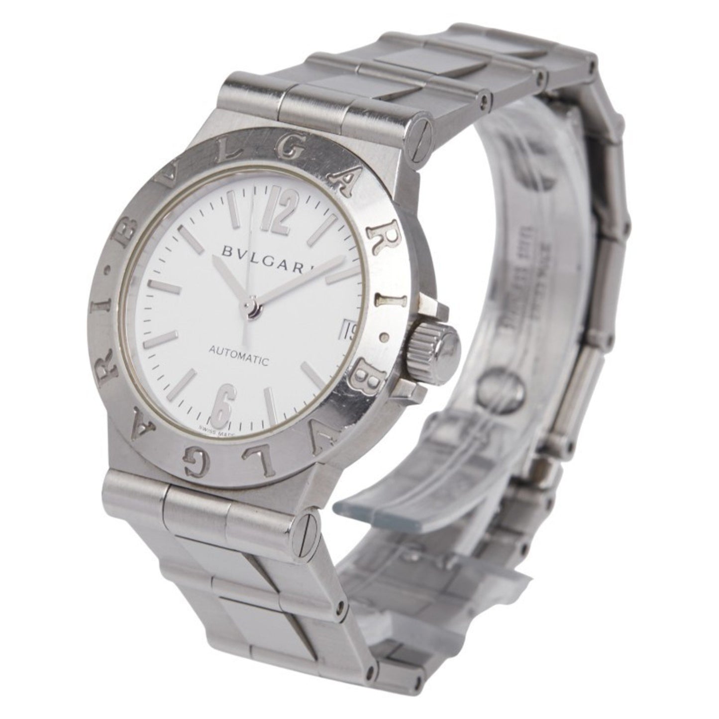 Bvlgari Diagono Sport Watch Lcv29S Automatic White Dial Stainless Steel