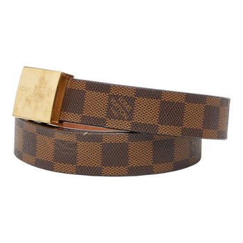 Louis Vuitton Damier Santur Carre Belt M6802 Brown Gold Plated