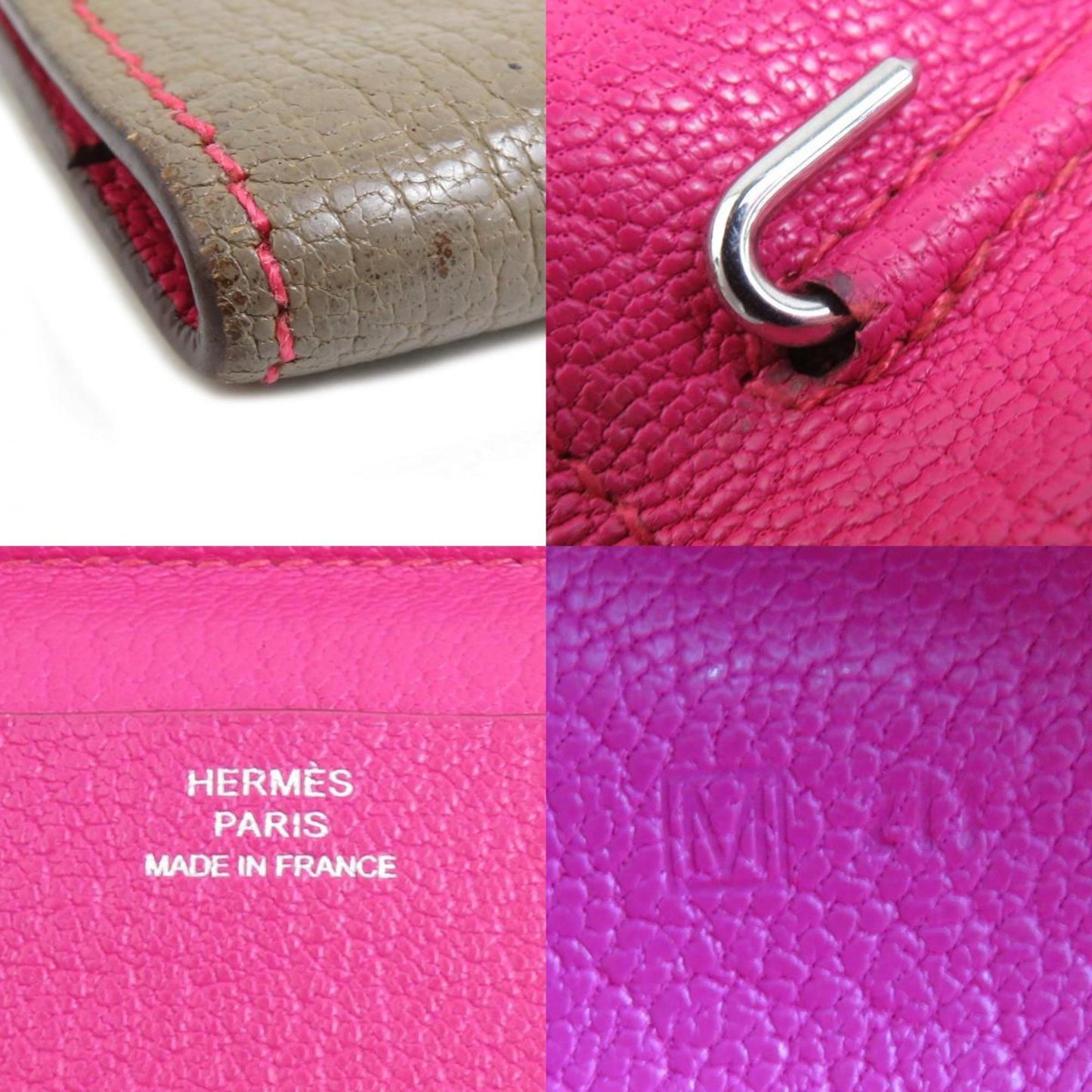 Hermes Herms Leather Notebook Cover In Greige