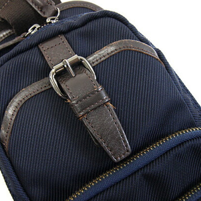 Burberry Body Bag Navy Dark Brown Nylon Canvas Leather Crossbody