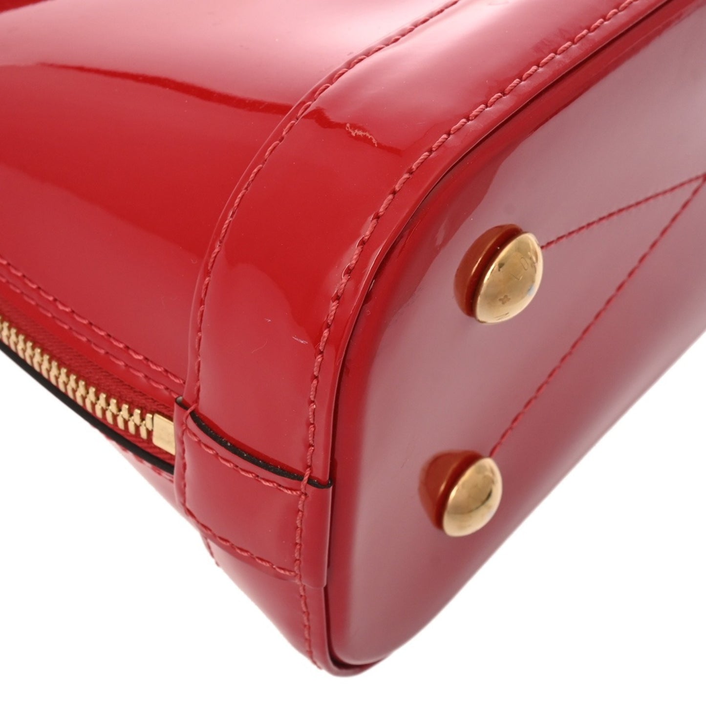 Louis Vuitton Alma Bb Scarlet M91606 Women'S Monogram Canvas Patent Leather Handbag