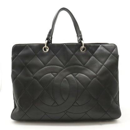 Chanel Chanel Matelasse Coco Mark Tote Bag Large Caviar Skin Leather Black 6886