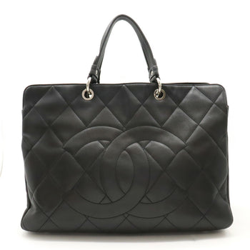 Chanel Chanel Matelasse Coco Mark Tote Bag Large Caviar Skin Leather Black 6886