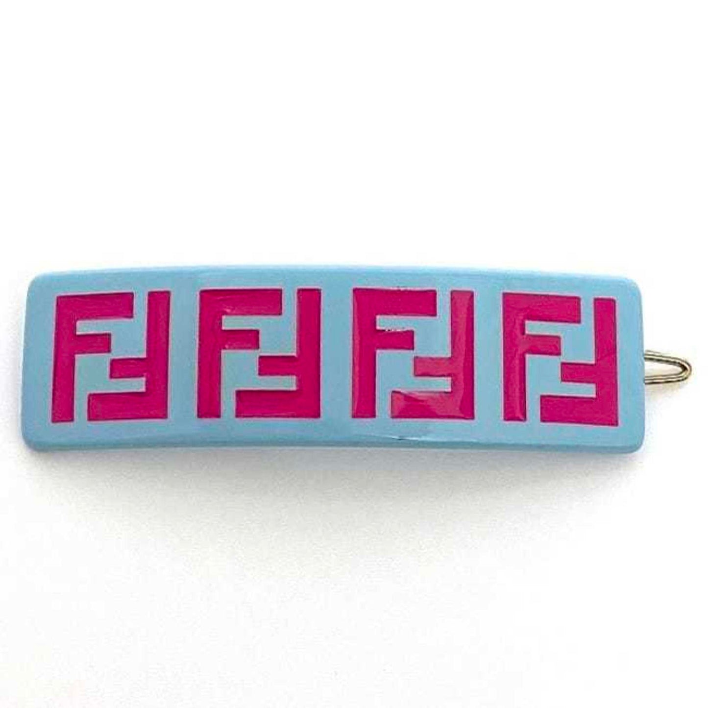Fendi Valletta Light Blue Pink Jfp402 Hair Clip Plastic Gp Fendi Ff Zucca Square