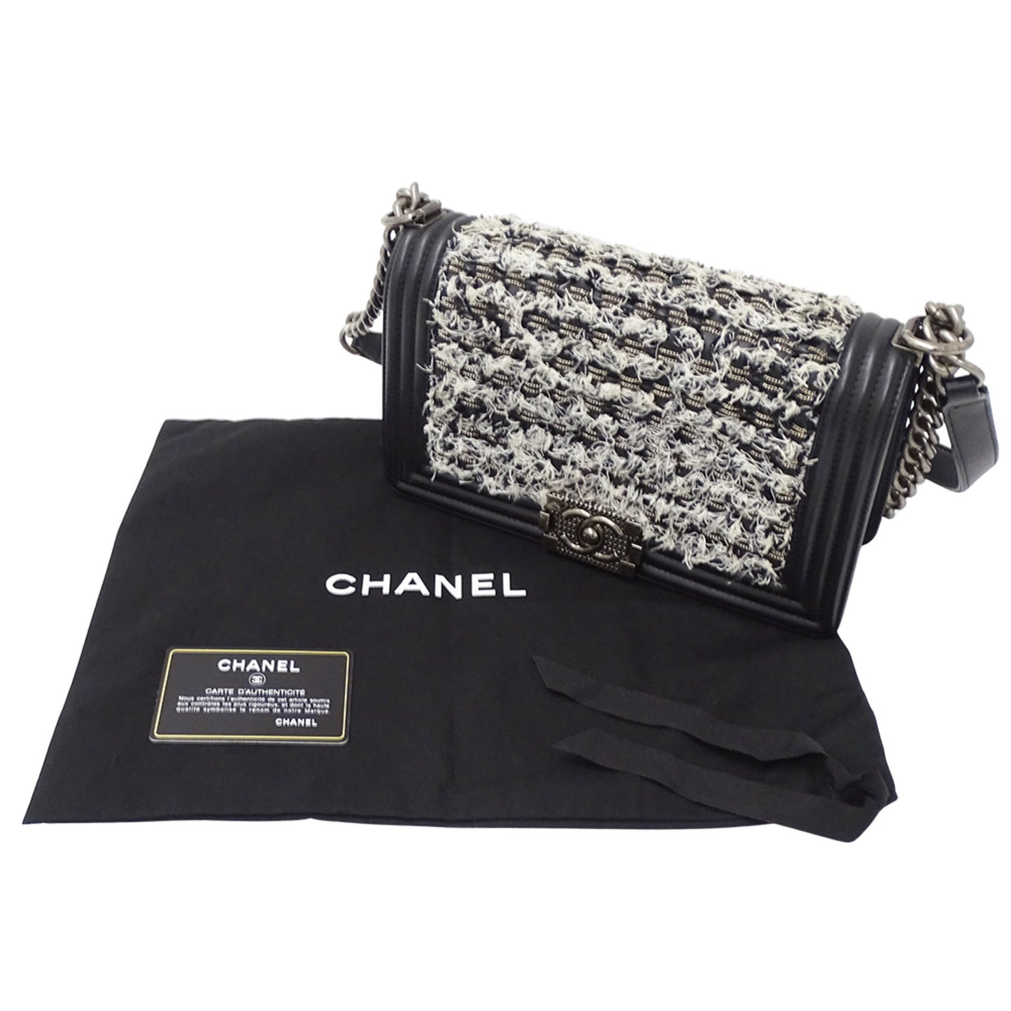 Chanel Boy Women'S Shoulder Bag In Tweed Leather