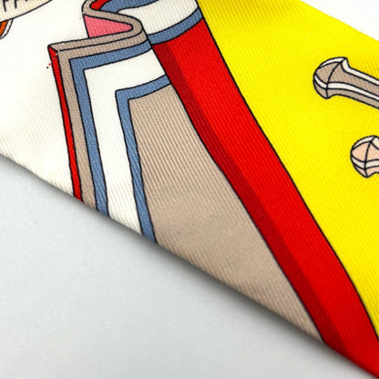 Hermes Hermes Twilly Saddlemaker'S Bouquet Jaune 2025Ss Vif Rouge Silk