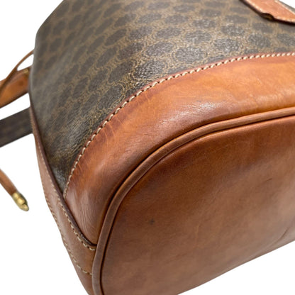 Celine Triomphe Drawstring Shoulder Bag M90 Macadam Pattern Vintage Gold Hardware