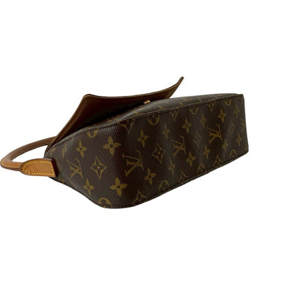 Louis Vuitton Looping Monogram Leather Handbag/One Shoulder Bag Brown 37775
