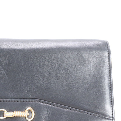 Celine Chain Leather Shoulder Bag Hand Tote Black