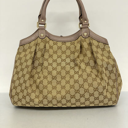 Gucci Gg Canvas Sukey Handbag 211944 Brown Champagne