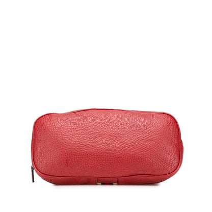 Gucci Webbing Line Handbag/Shoulder Bag 2-Way 420023 Red Leather