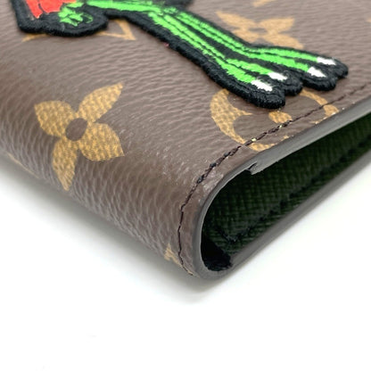 Louis Vuitton M80156 Animal Monogram Portefeuille Slender Nm Billfold Bi-Fold Wallet Canvas