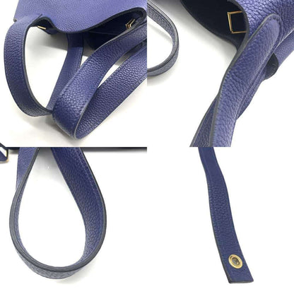 Hermes Picotin Lock Pm Togo Handbag Blue Saphir C Stamp Hermes