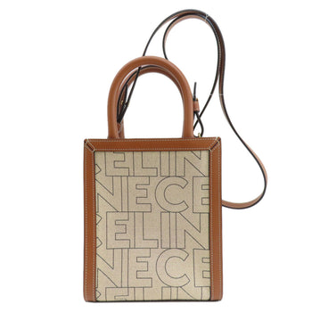 Celine Vertical Cabas Handbag Canvas Leather
