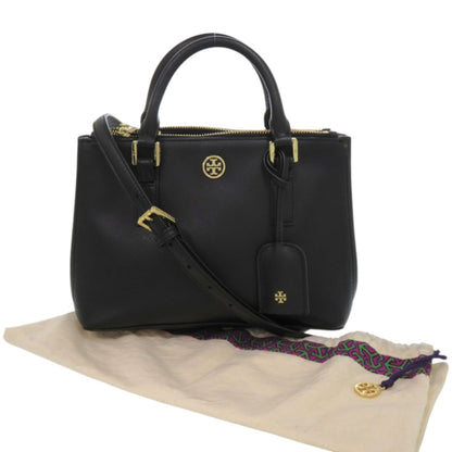 Tory Burch 2-Way Robinson Micro Zip Tote In Black Leather