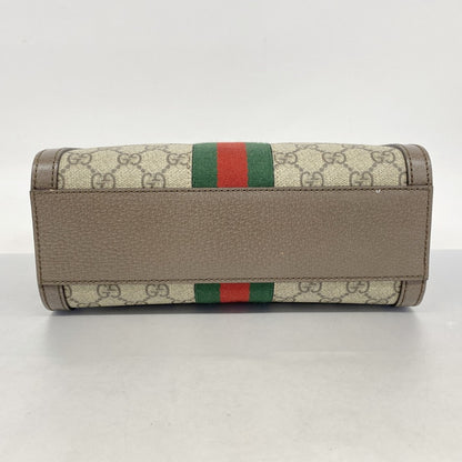 Gucci Ophidia Handbag 547551 Leather Brown Beige