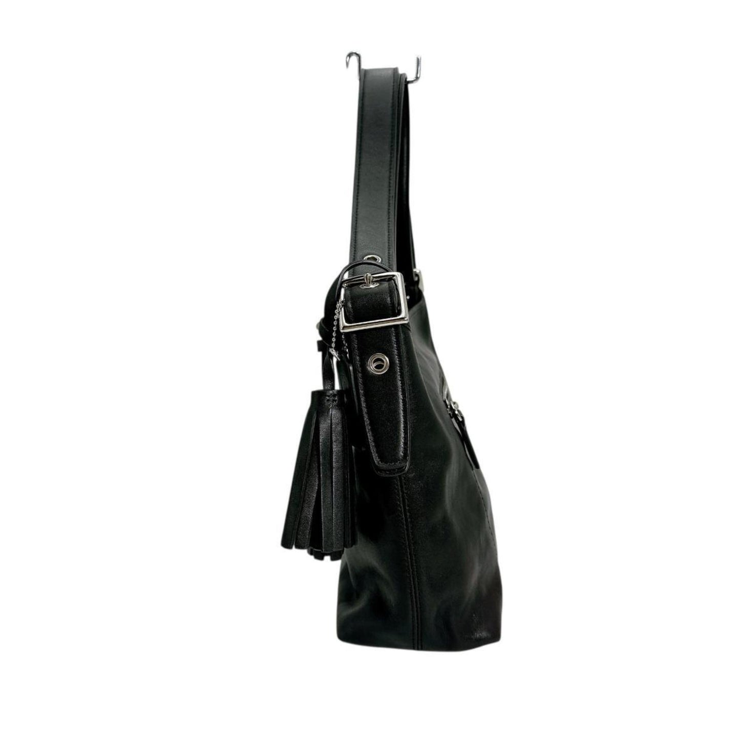 Coach Shoulder Bag Tote Tassel Legacy Leather 25355 Black
