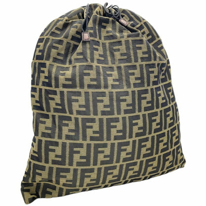 Fendi Pouch Zucca Nylon Canvas Khaki Black Fendi Ff Bag Multi Nn-14799