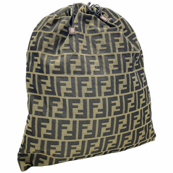 Fendi Pouch Zucca Nylon Canvas Khaki Black Fendi Ff Bag Multi Nn-14799
