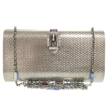 Gucci 725758 Metal Crystal Silver Chain Shoulder Bag 0347 Gucci