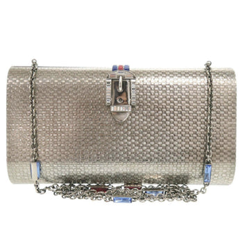 Gucci 725758 Metal Crystal Silver Chain Shoulder Bag 0347 Gucci