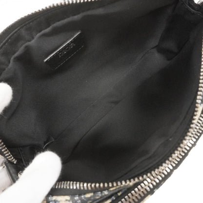 Christian Dior Trotter Saddle Canvas Shoulder Bag In Navy