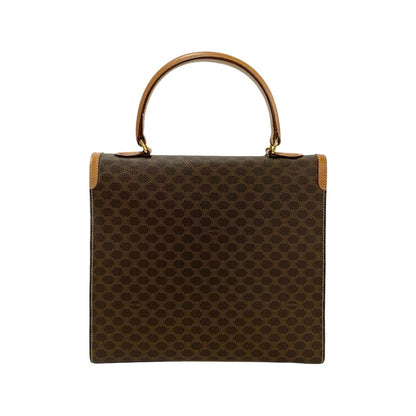 Celine Macadam Blason Triomphe Print Logo Ring Hardware Leather Handbag Mini Tote Bag Brown 328-8