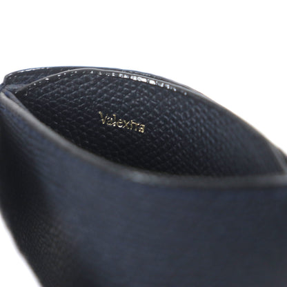 Valextra Double Money Clip Leather Wallet/Billfold In Dark Navy With Silver Hardware