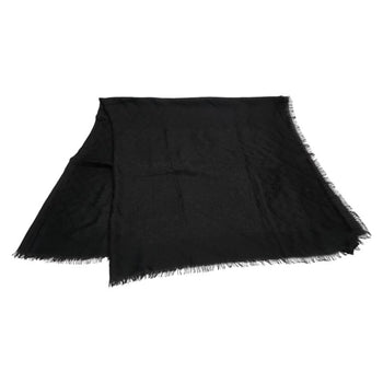 Gucci Gg Print Scarf In Black Wool