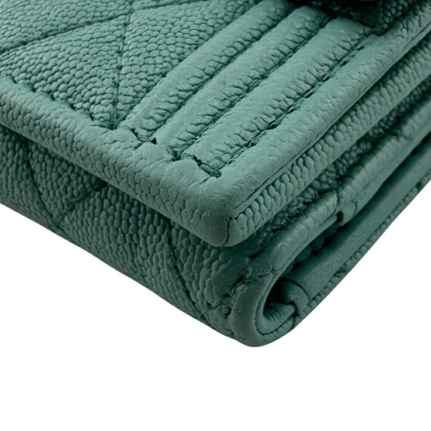 Chanel Boy Chanel Mint Tri-Fold Wallet Blue