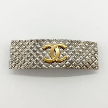 Chanel Barrette Matelasse Hair Silver Gold Coco Mark 98P Chanel
