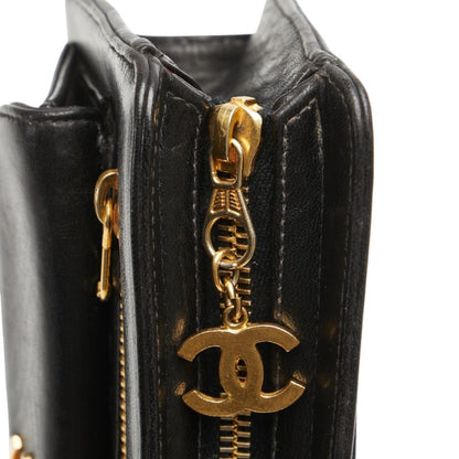 Chanel Coco Mark Clutch Bag Black Lambskin