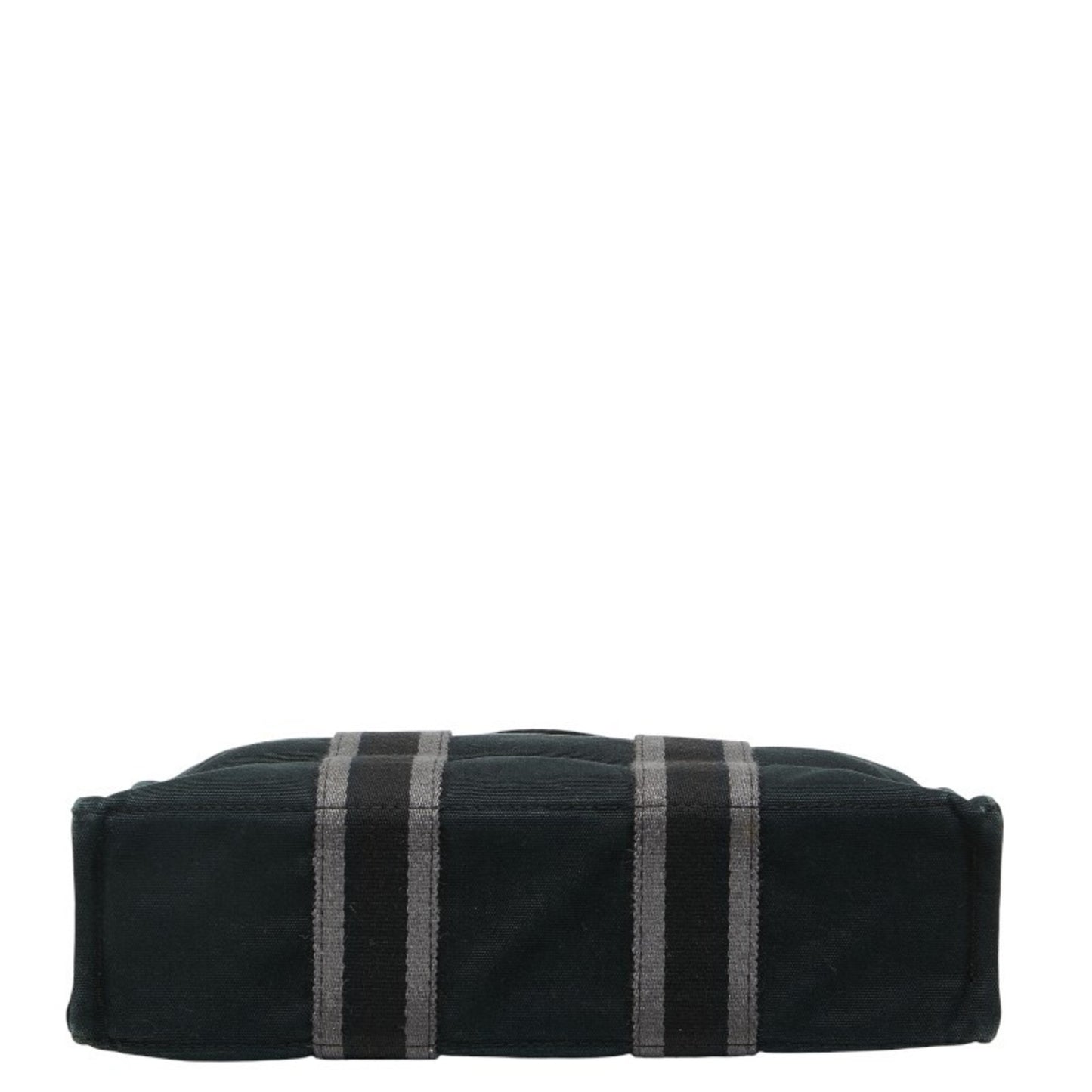 Herms Foul Tote Pm Bag Handbag Black/Gray Canvas