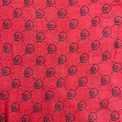 Gucci Scarf Ec-22489 Red Ghost 453225 Silk Cotton Gucci Skull Gg