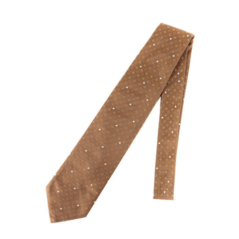 Louis Vuitton Monogram Dot Silk Cravate Bronze Gold Tie For Men