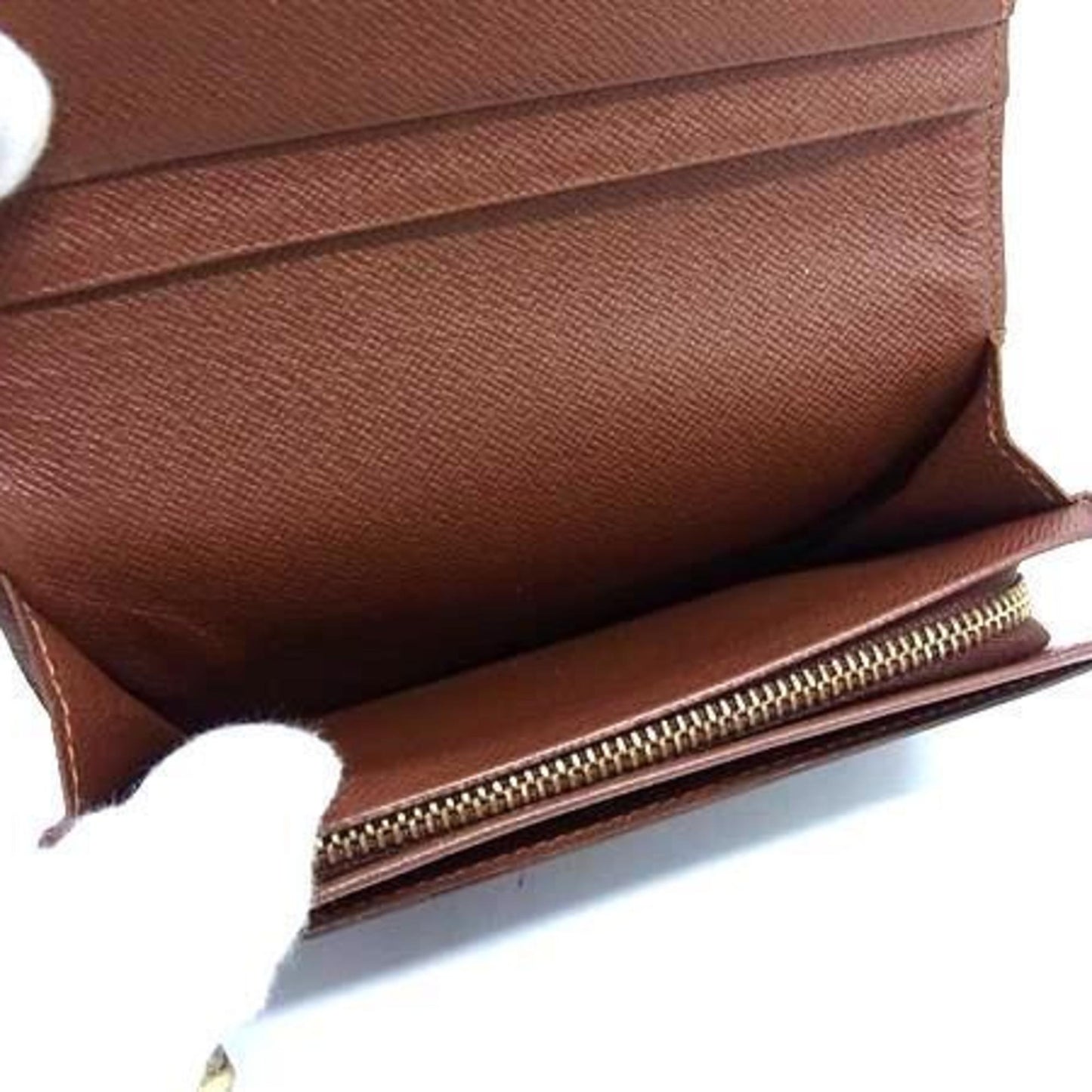 Louis Vuitton Monogram Porte Monnaie Bi-Tresor Wallet M61730 Brown Leather