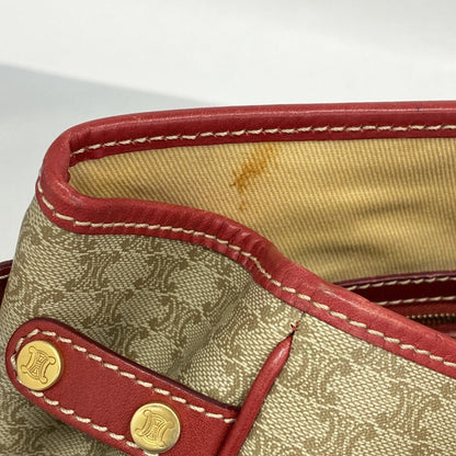 Celine Handbag Macadam Beige Red