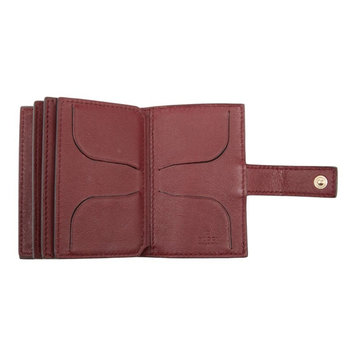 Gucci Micro Guccissima Business Card Case/Card Holder 309656 Wine Red/Bordeaux Leather