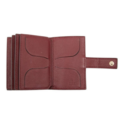 Gucci Micro Guccissima Business Card Case/Card Holder 309656 Wine Red/Bordeaux Leather