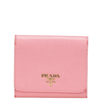 Prada Tri-Fold Wallet Pink Leather