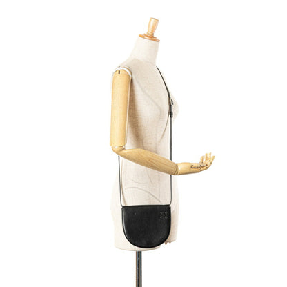 Loewe Anagram Heel Pouch Shoulder Bag Black Leather