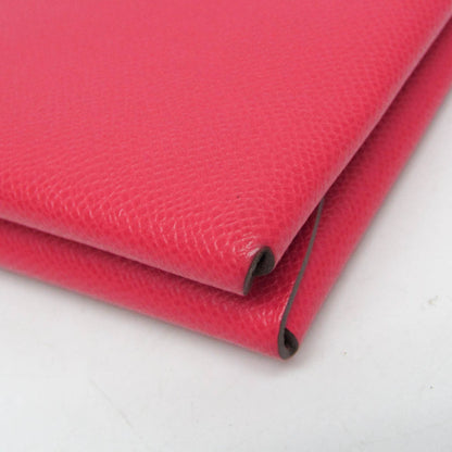 Hermes Calvi Duo Leather Card Case Ruby