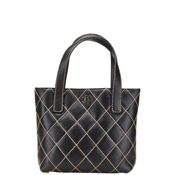Chanel Wild Stitch Coco Mark Tote Bag In Black Lambskin