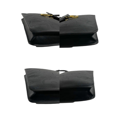 Christian Dior 66229 Black Leather Shoulder Bag