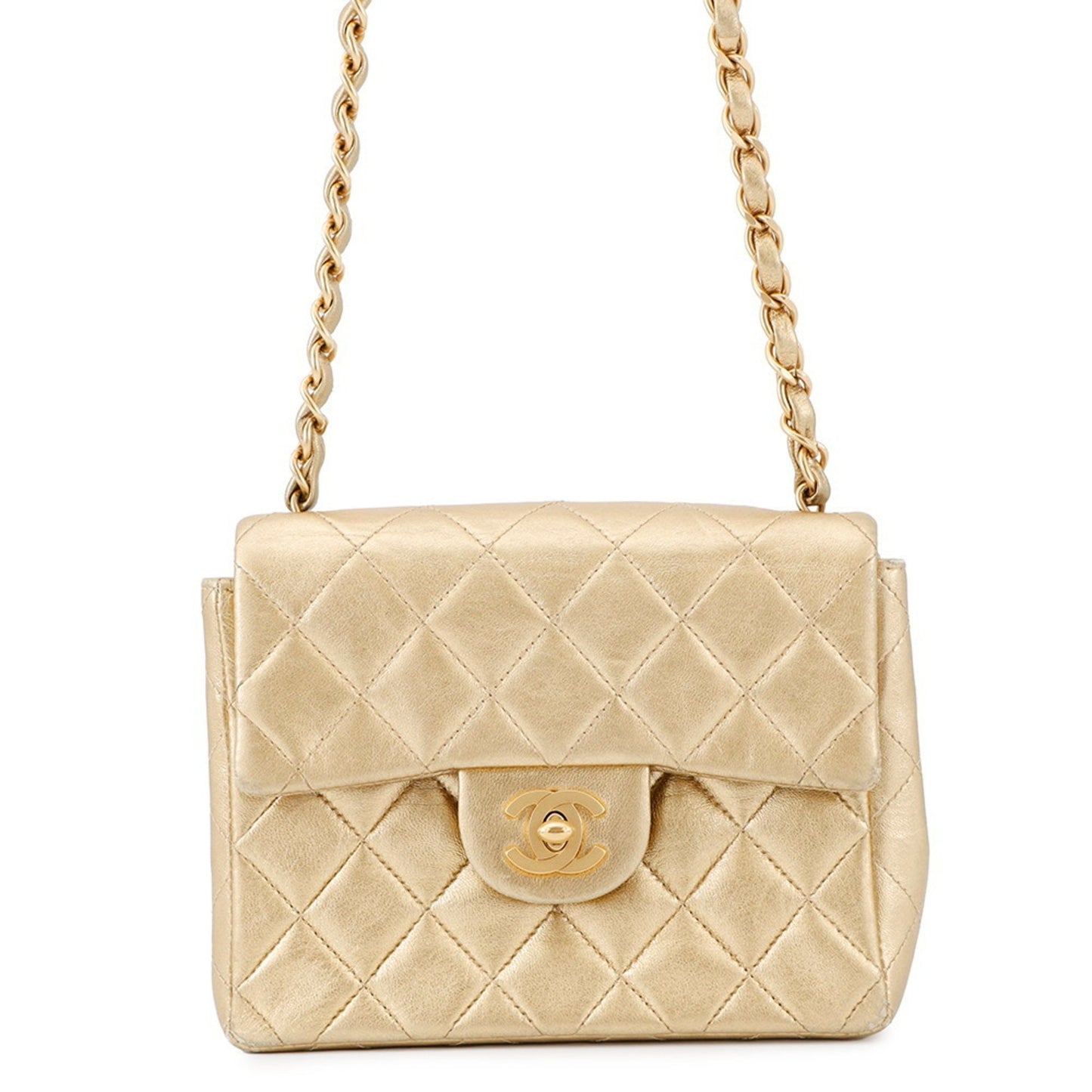 Chanel Chain Shoulder Bag Mini Matelasse 18 Coco Mark Lambskin Chanel A01115