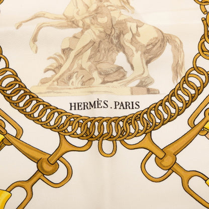 Hermes Herms Carr 90 Les Allvres Dv Cheval Horse Ribbon Scarf