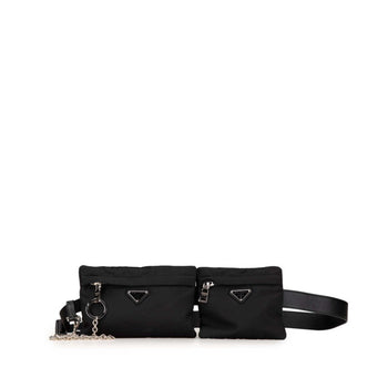 Prada Triangle Logo Plate Body Bag/Waist Bag Belt: 100 40 2Cm212 Black Nylon Leather
