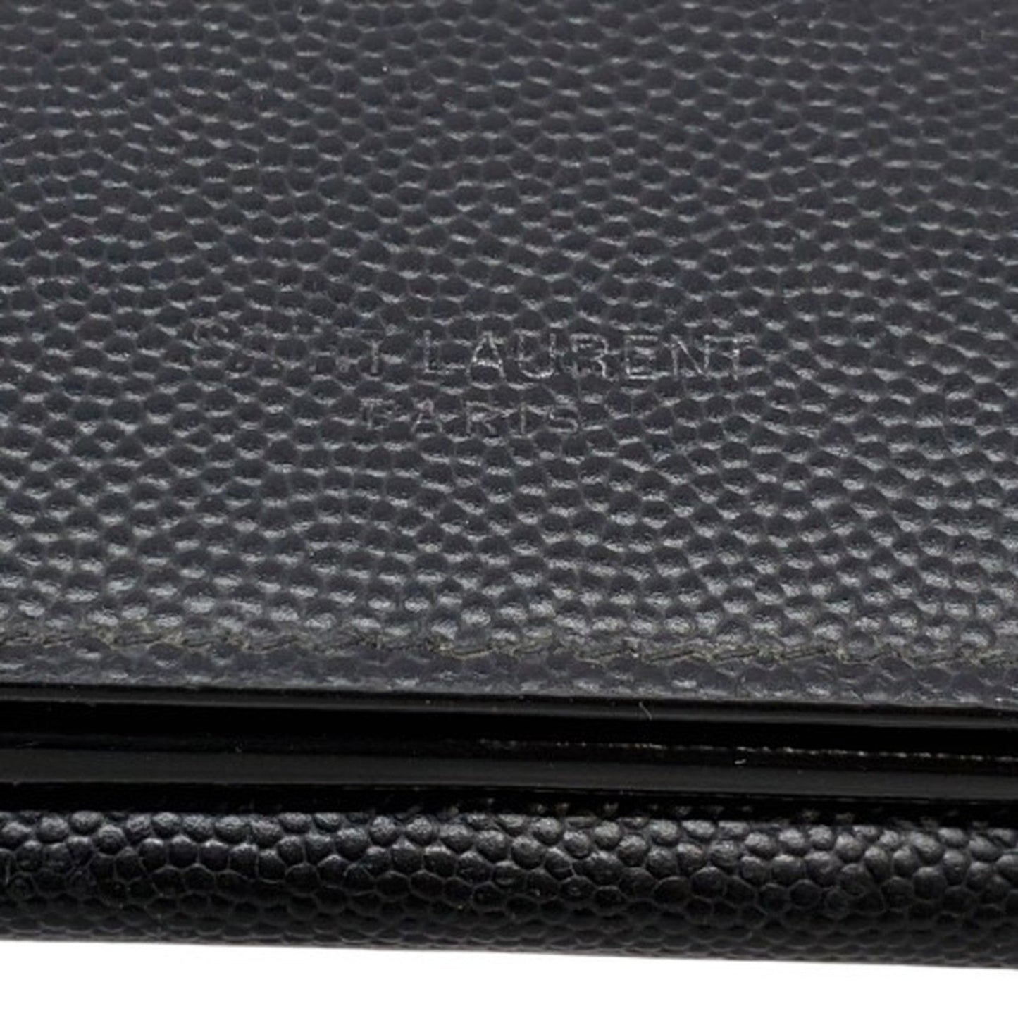 Yves Saint Laurent Saint Laurent Paris Caviar Leather Tri-Fold Wallet For Men And Women