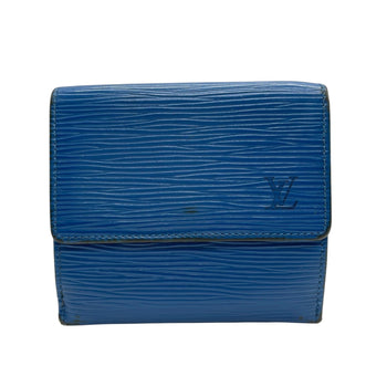 Louis Vuitton Louis Vuitton Tri-Fold Wallet Epi Leather Porte Monnaie Bi-E Carte Credit M63485 Blue