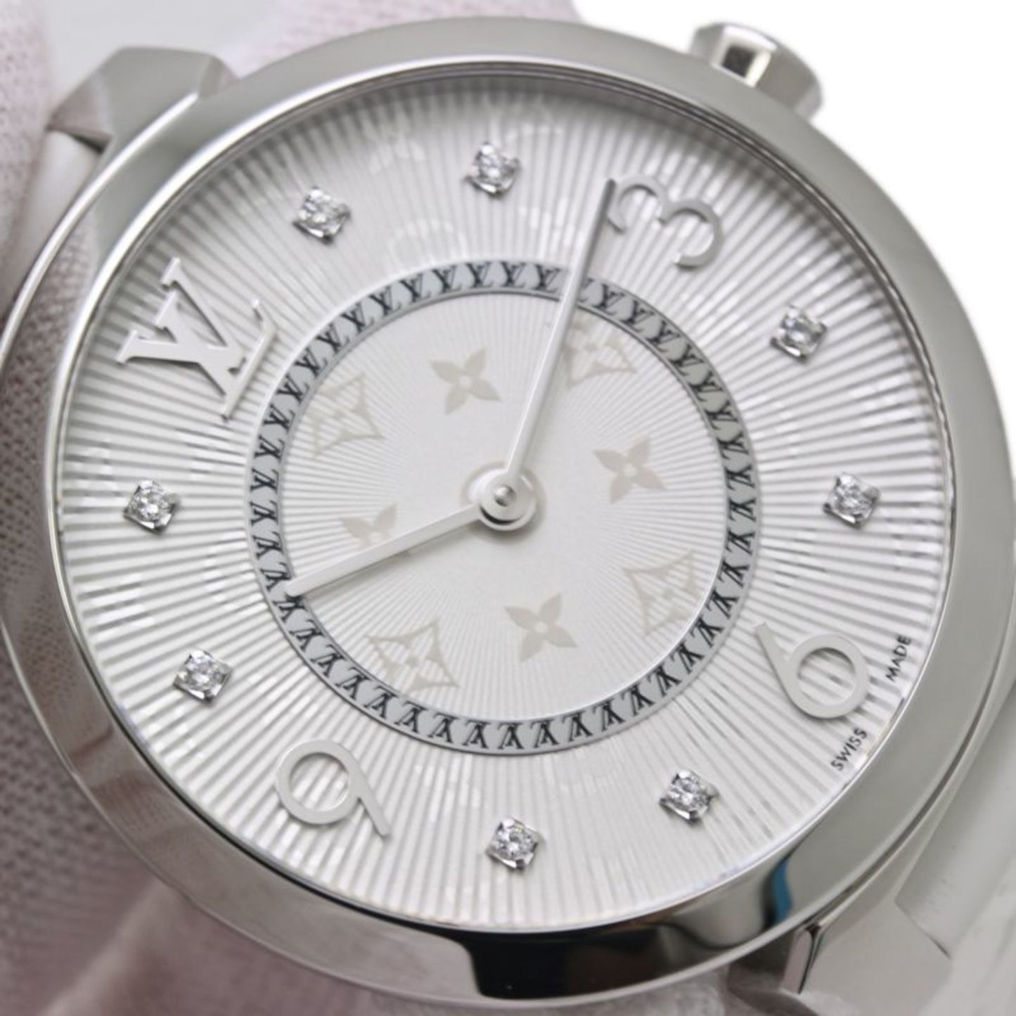 Louis Vuitton Tambour Mm 8P Diamond Q13Mjz